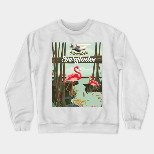 Florida Everglades travel poster Crewneck Sweatshirt by nickemporium1